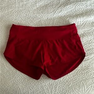 Lululemon Red Speed-up 2.5” Shorts